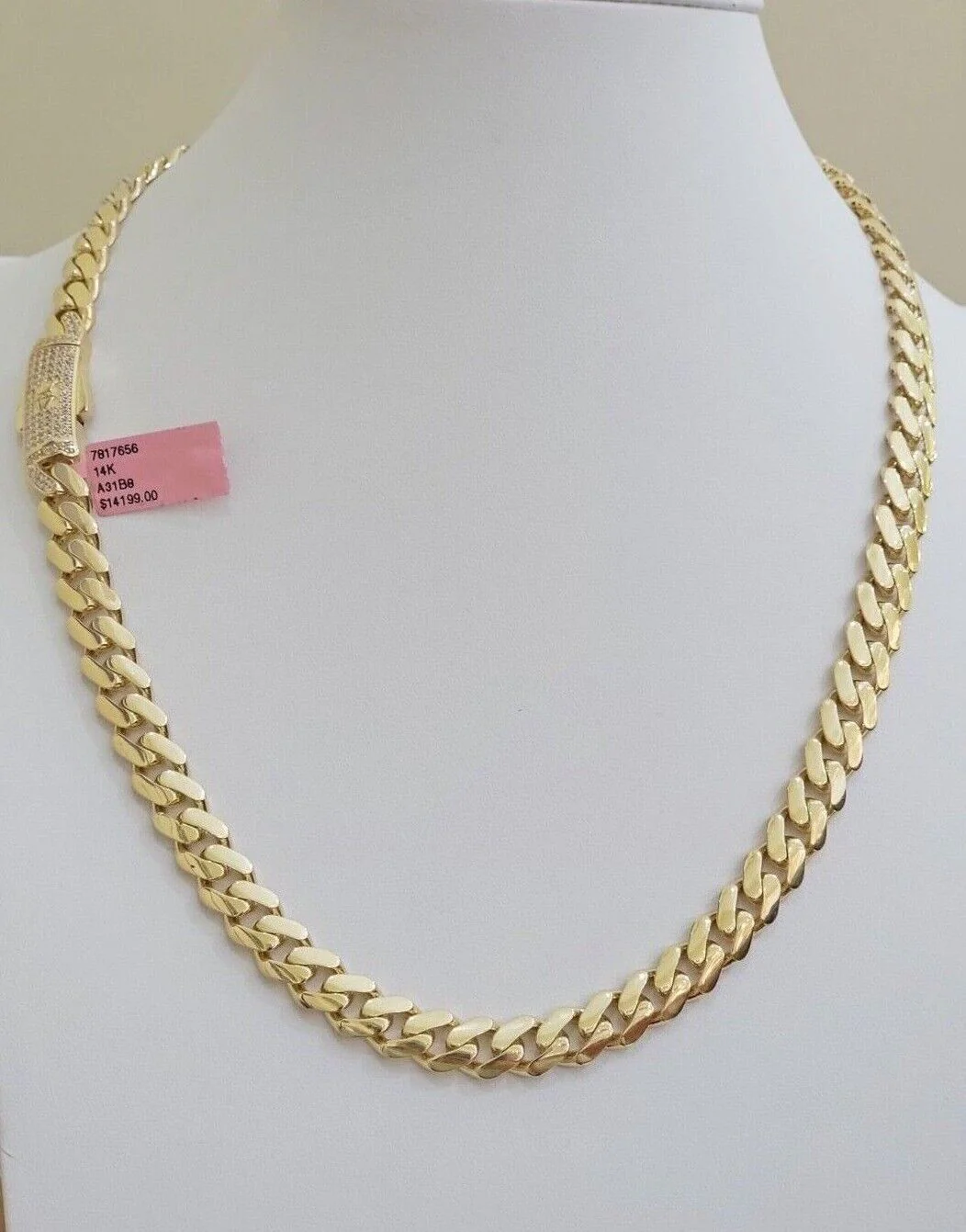 Real 14k Yellow Gold Monaco Chain Necklace  20" 22'' 24'' 26" Inch 9mm 14kt SALE - Image 8