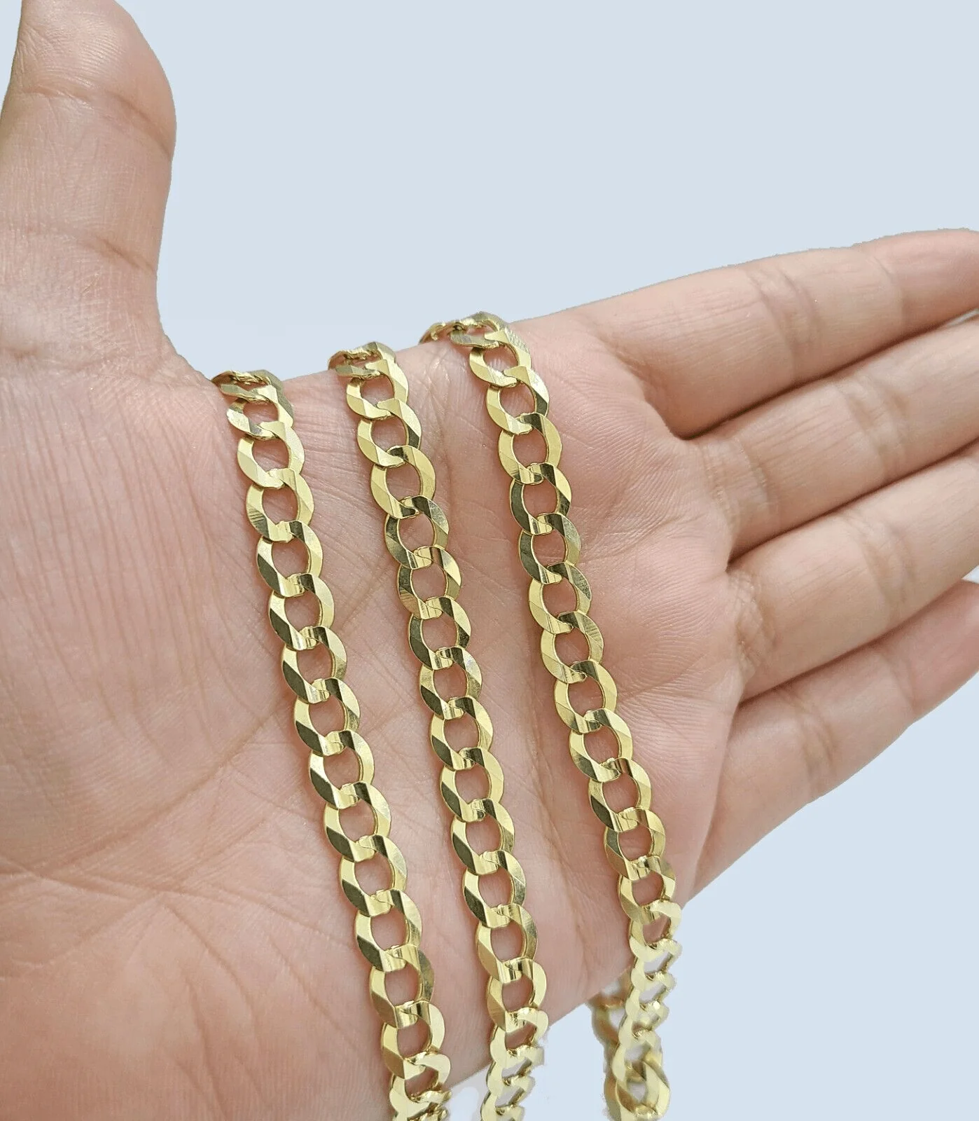 Real 14k Yellow Gold Necklace Cuban Curb Link Chain 20'' inches 7mm Unisex - Image 2
