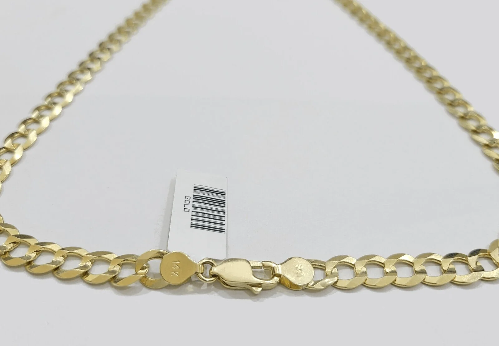 Real 14k Yellow Gold Necklace Cuban Curb Link Chain 20'' inches 7mm Unisex - Image 3