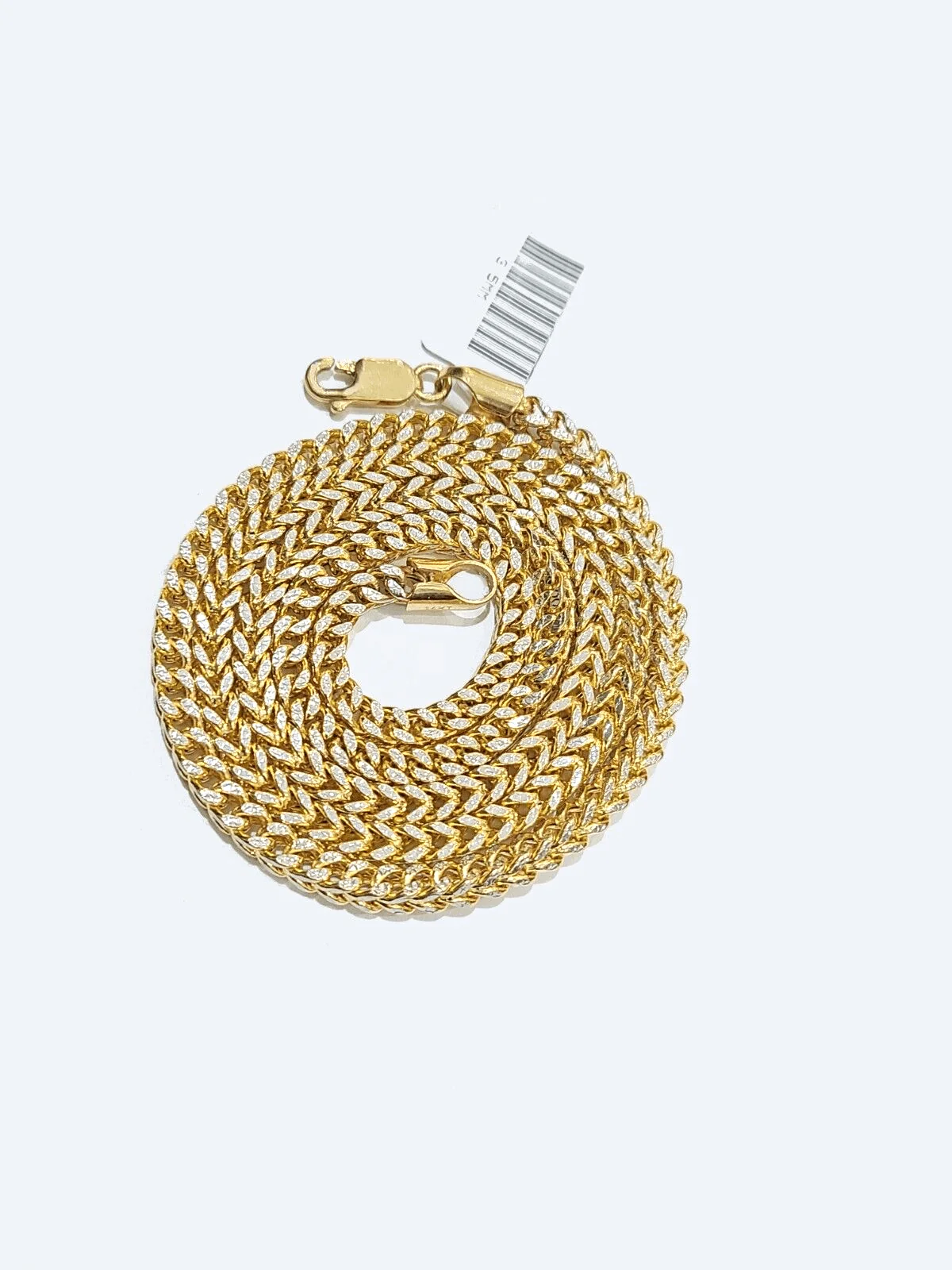 Real 14k Yellow Gold Necklace Franco Diamond Cut Chain 3mm 22" inch 14kt Unisex - Image 2