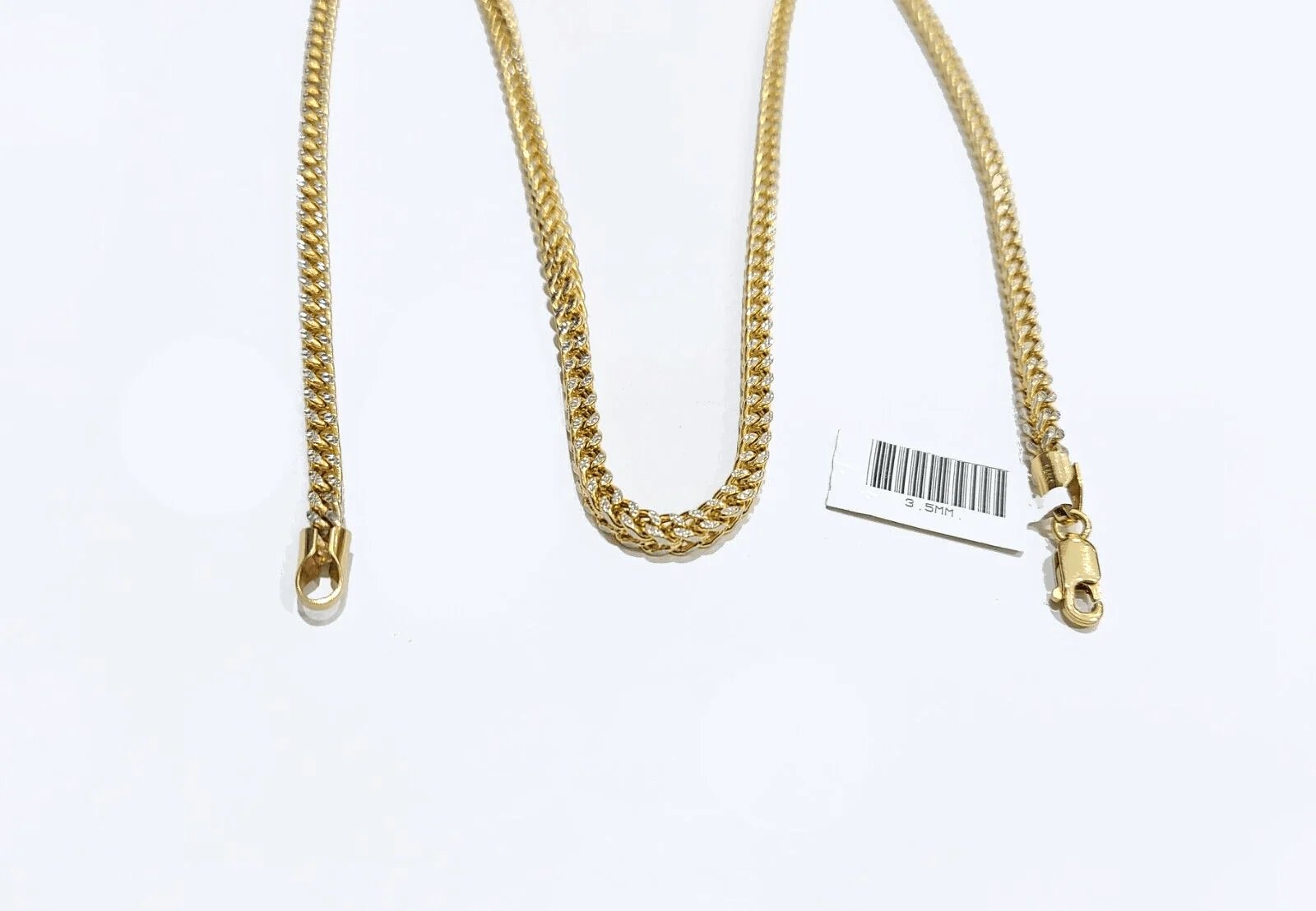 Real 14k Yellow Gold Necklace Franco Diamond Cut Chain 3mm 22" inch 14kt Unisex - Image 5