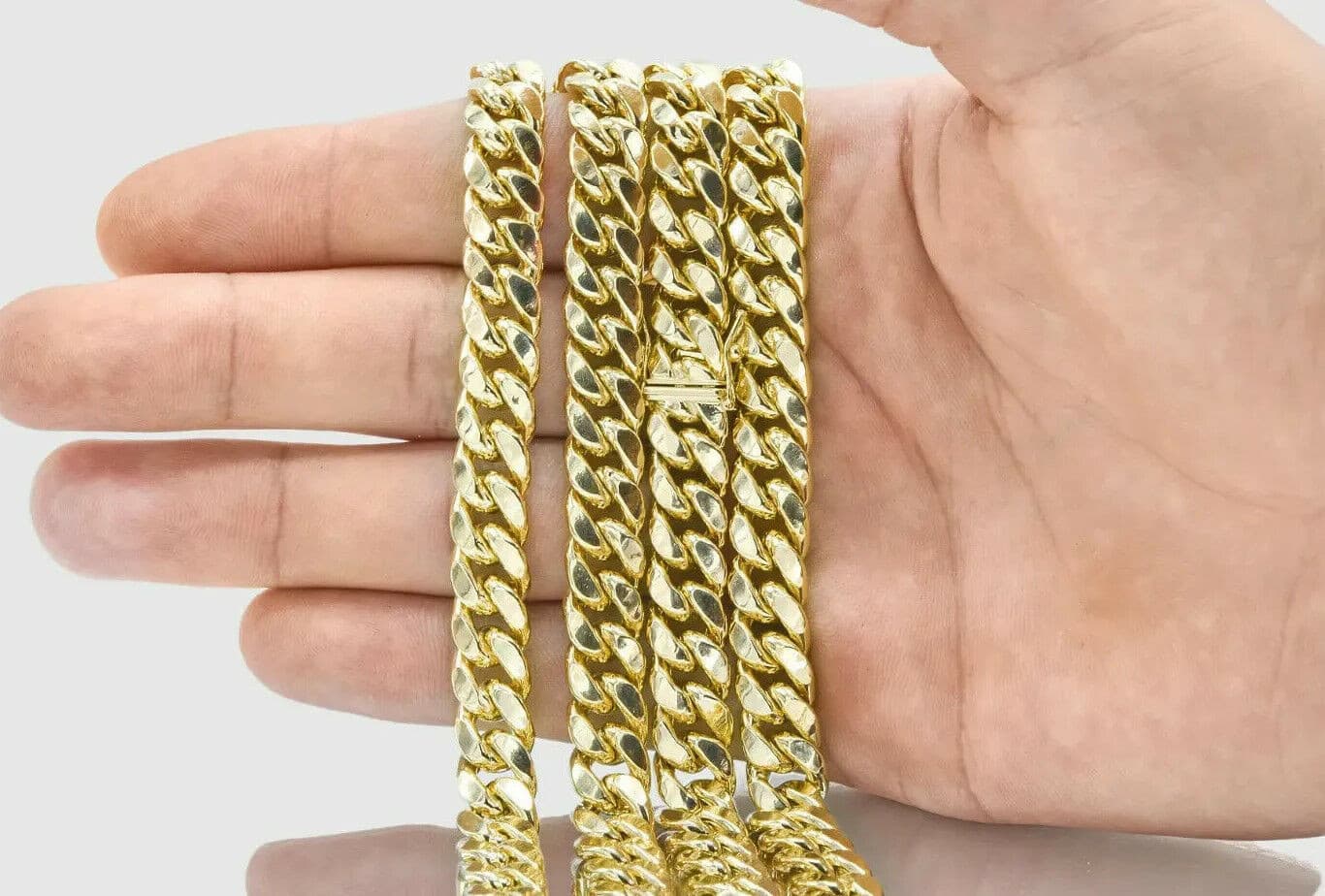 Real 14k Yellow Gold Necklace Miami Cuban chain 6MM 18- 28" Strong Link Box Lock - Image 3