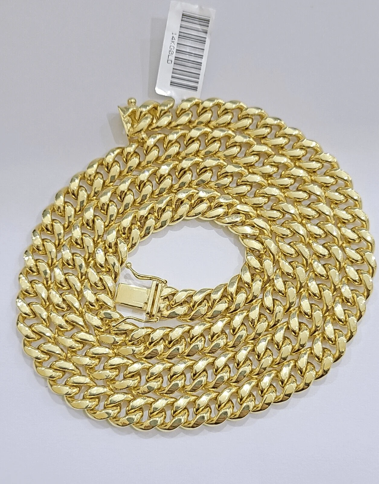Real 14k Yellow Gold Necklace Miami Cuban Link Chain 8mm 28 Inch Box Lock 14 kt - Image 4