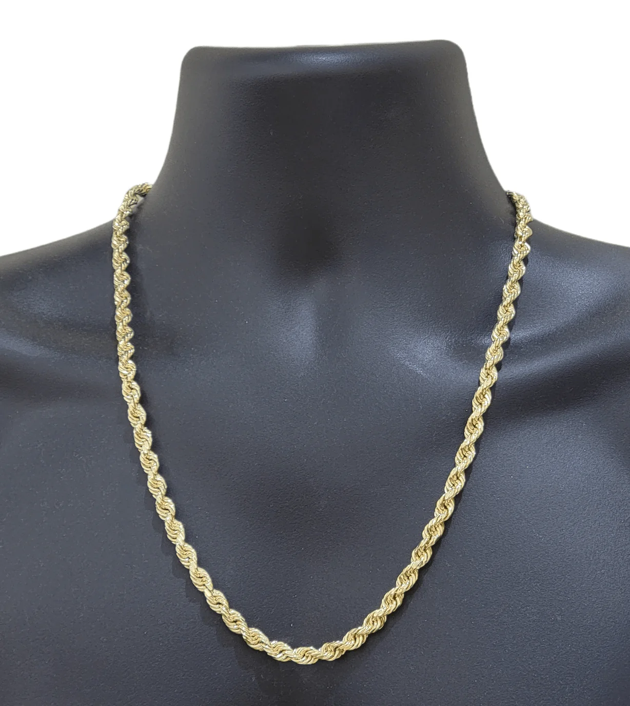 Real 14k Yellow Gold Necklace Rope Chain 5mm 22" inch 14kt Men's Chain For Charm - Image 6