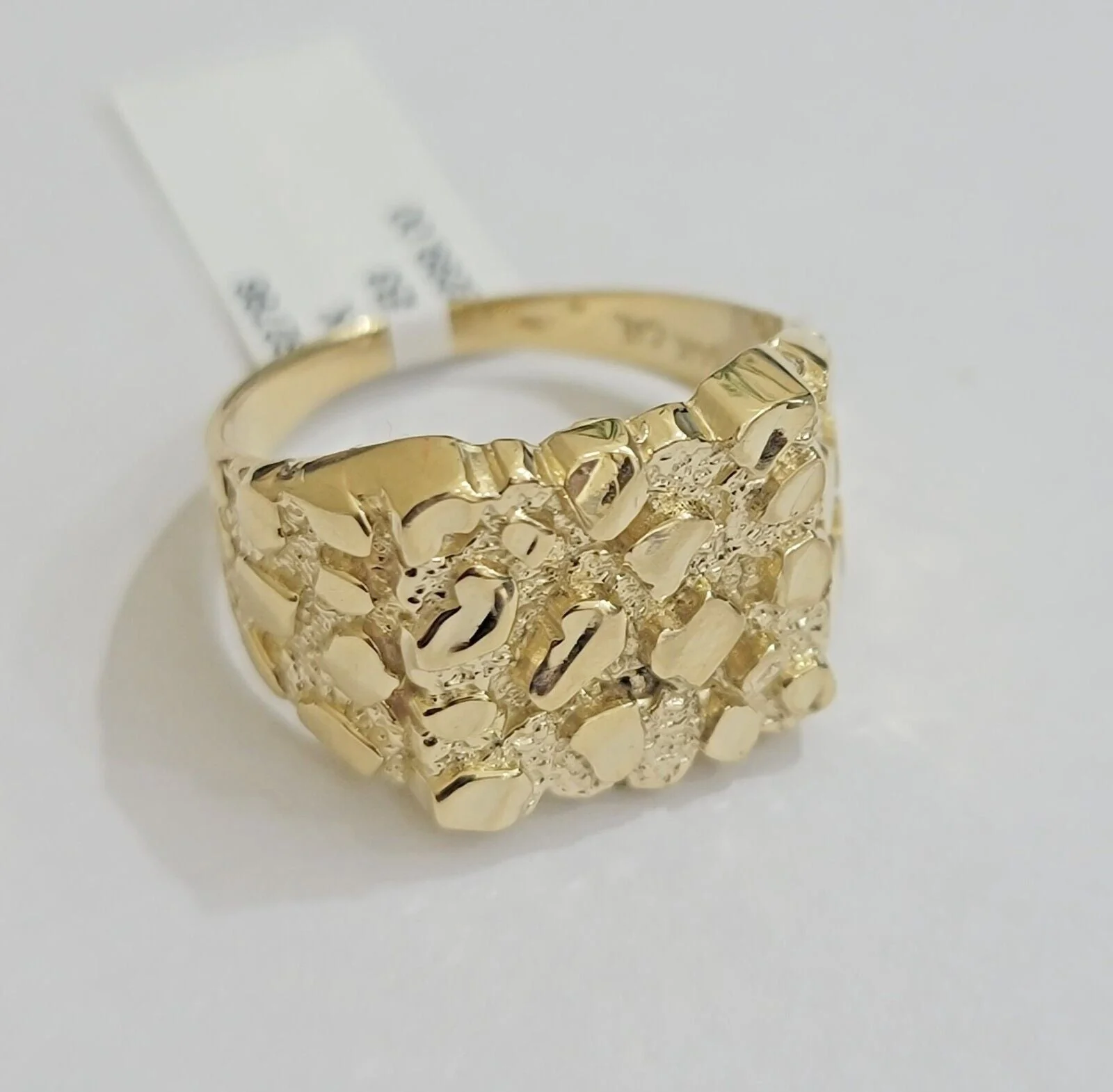 Real 14k Yellow Gold Nugget Ring For Men's Genuine 14kt casual or Pinky Ring - Image 2