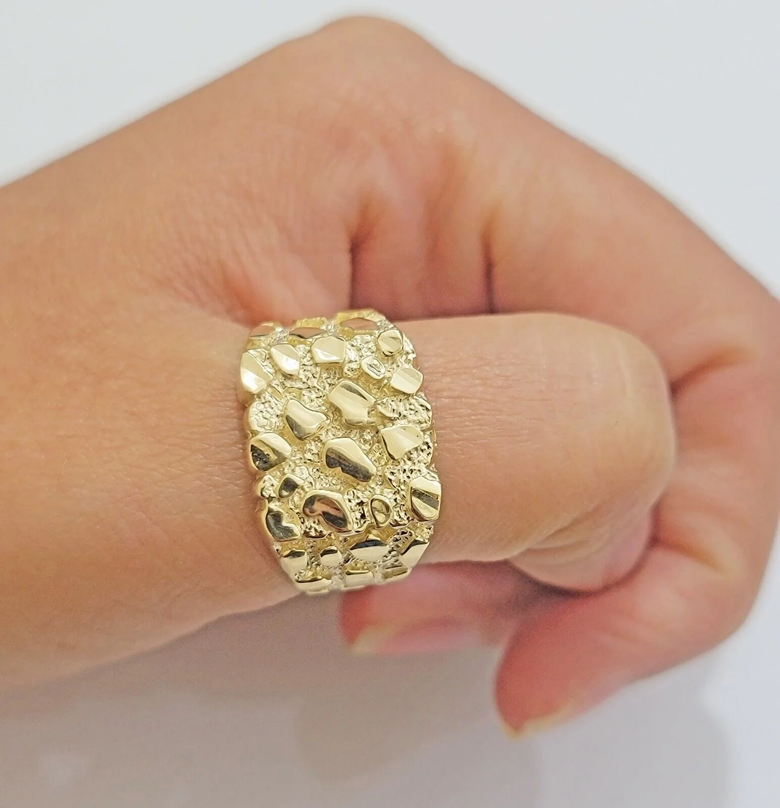 Real 14k Yellow Gold Nugget Ring For Men's size 9 Genuine 14kt casual / Pinky - Image 3