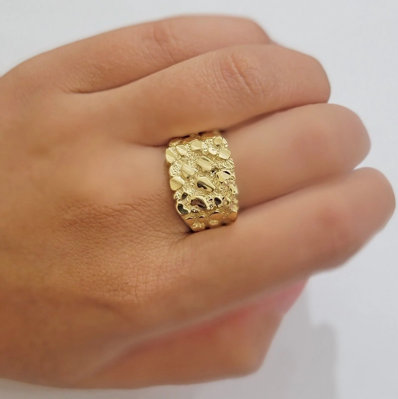 Real 14k Yellow Gold Nugget Ring For Men's size 9 Genuine 14kt casual / Pinky - Image 4
