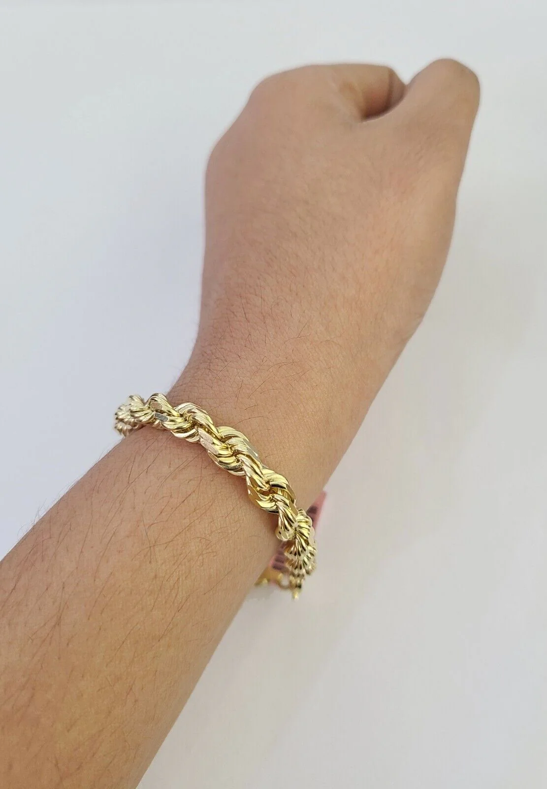 Real 14k Yellow Gold Rope Bracelet Solid 7mm 7'' Inches New 14KT - Image 5