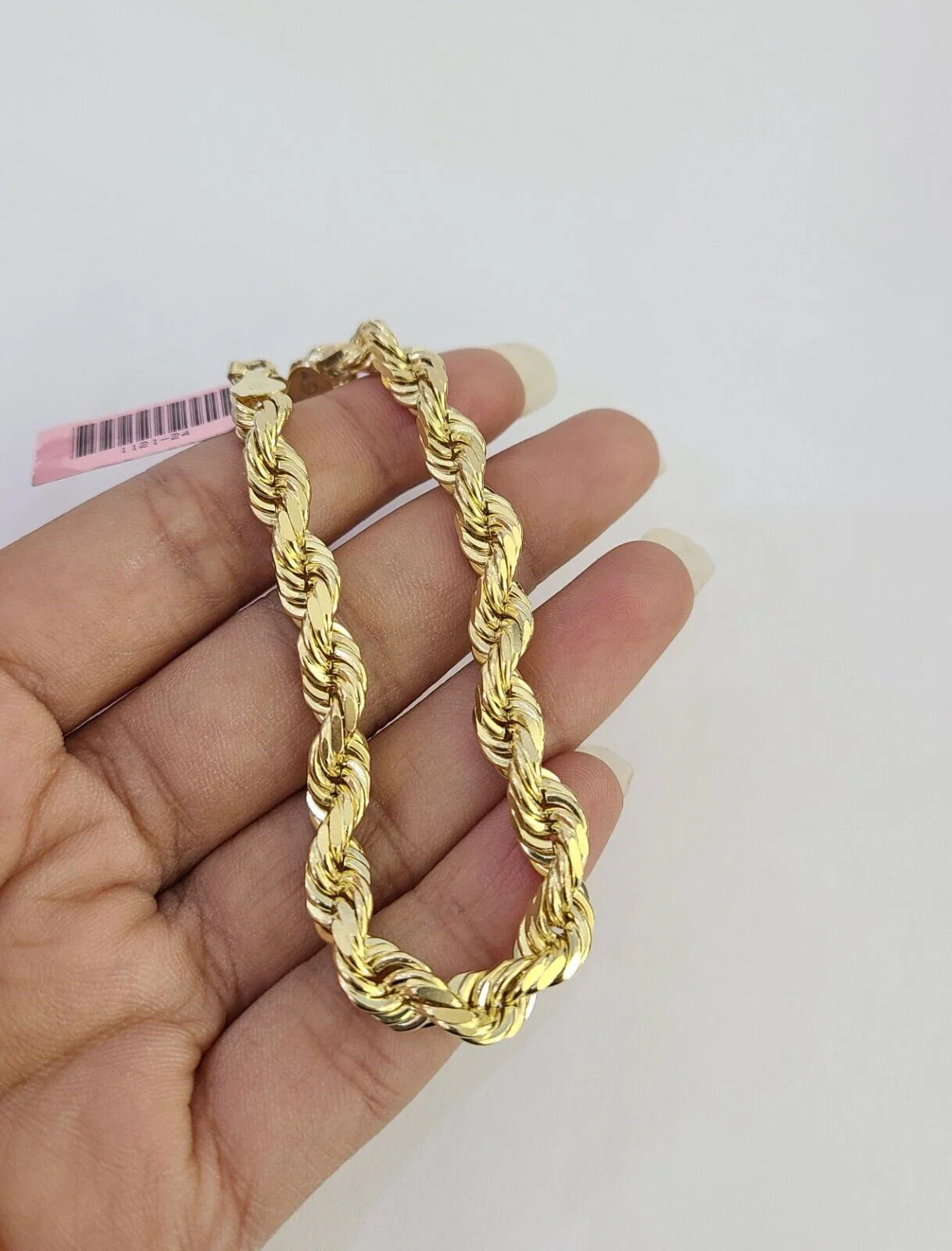 Real 14k Yellow Gold Rope Bracelet Solid 7mm 7'' Inches New 14KT - Image 6