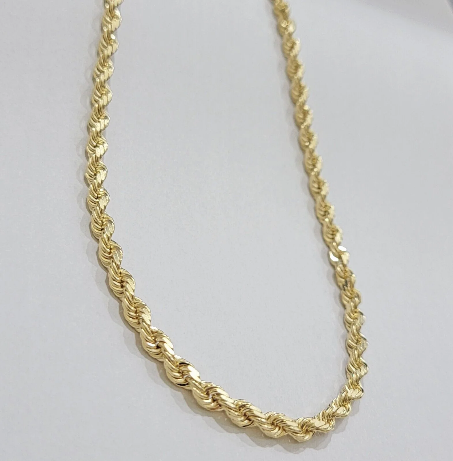 Real 14k Yellow Gold Rope Chain 28 Inch Necklace 4.5mm Diamond Cut SOLID 14K Men - Image 6