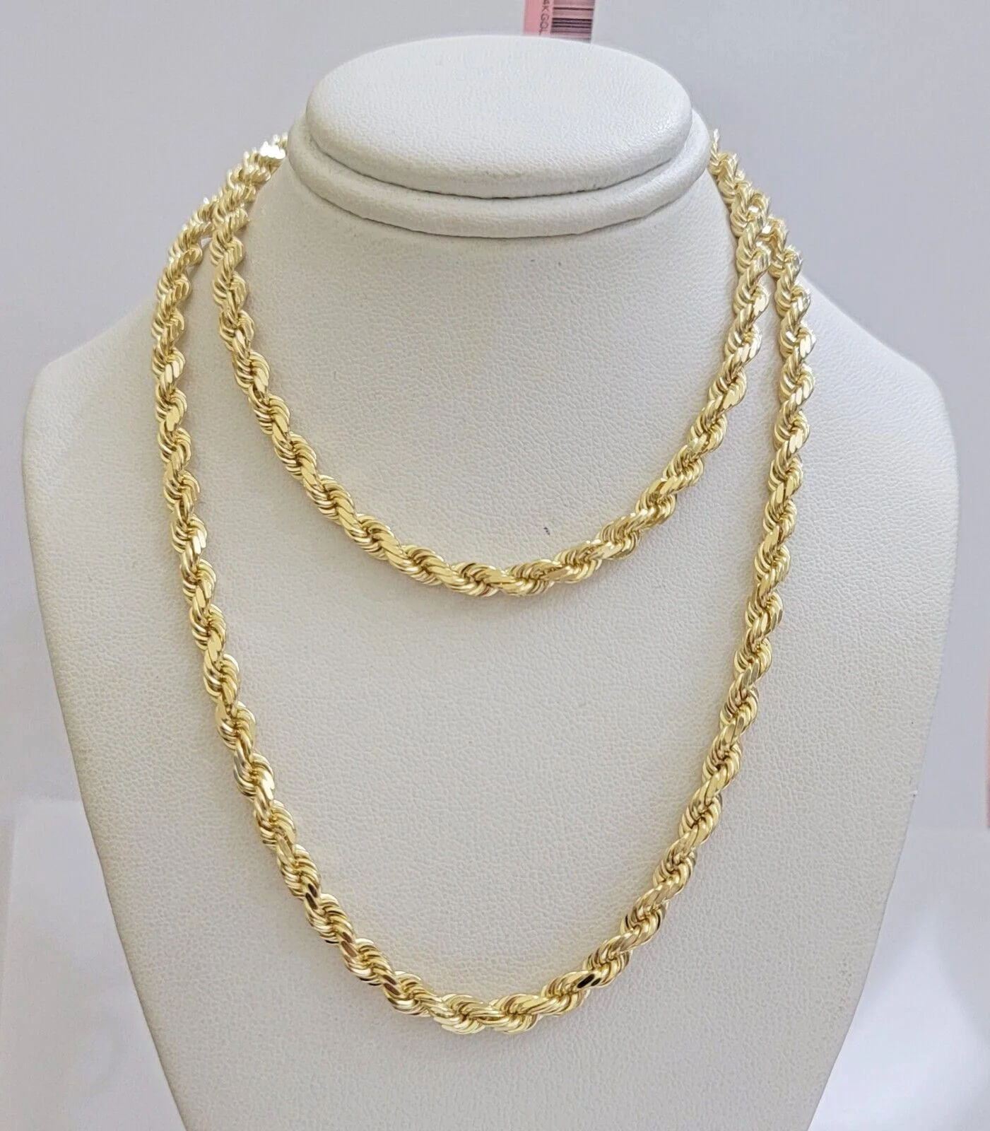 Real 14k Yellow Gold Rope Chain 28 Inch Necklace 4.5mm Diamond Cut SOLID 14K Men - Image 7