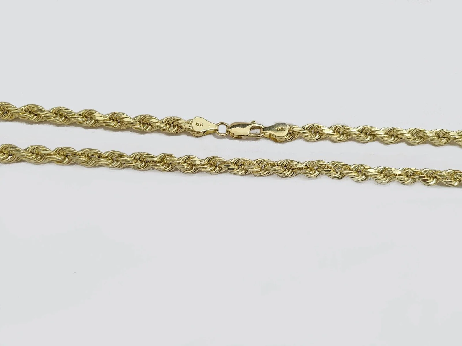 Real 14k Yellow Gold Rope Chain 5mm 22'' Necklace Jesus Cross Charm Pendant 14kt - Image 5