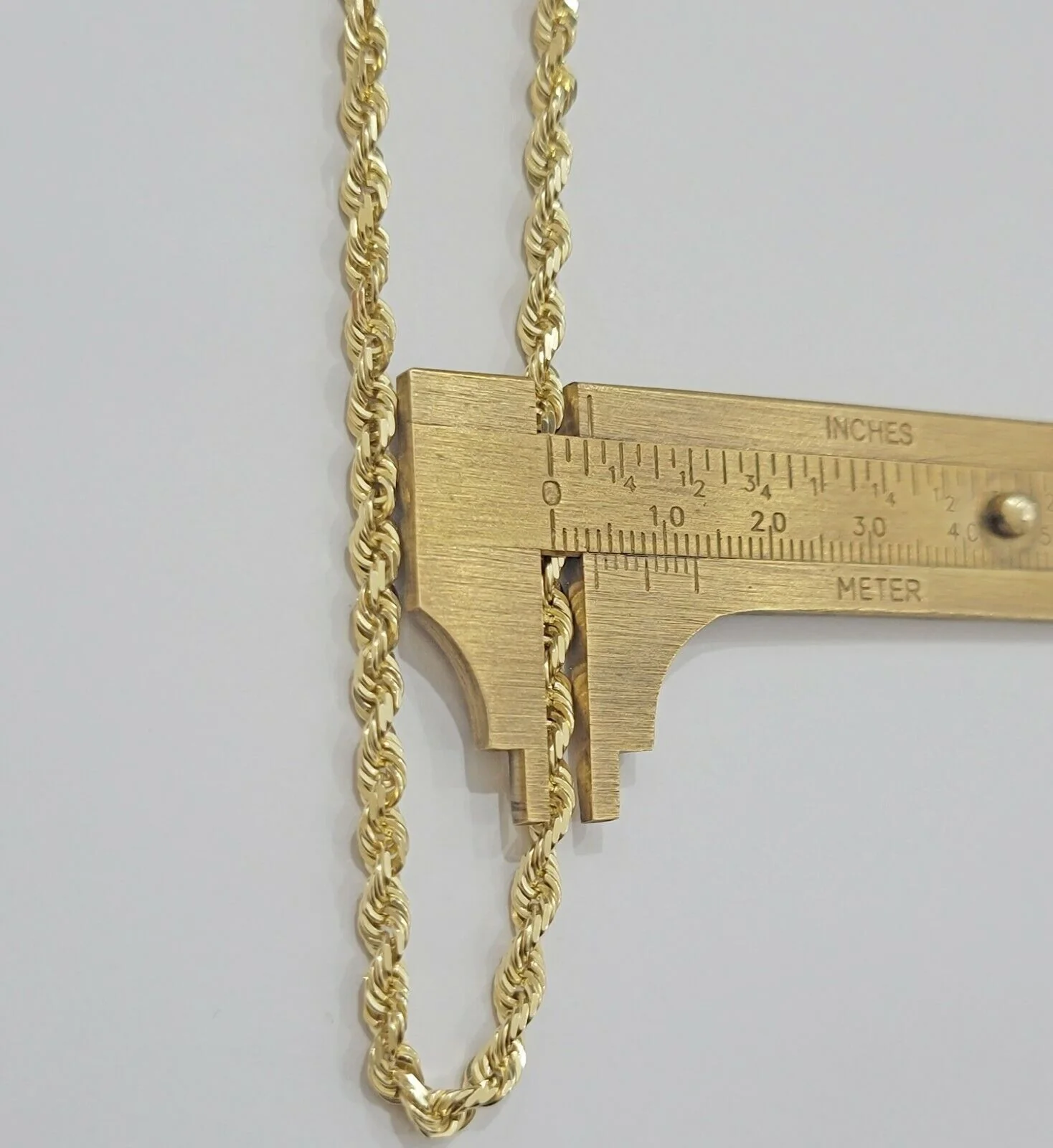 Real 14k Yellow Gold Rope Chain Necklace 4.5mm 18- 26 Inch Diamond Cut SOLID 14K - Image 8