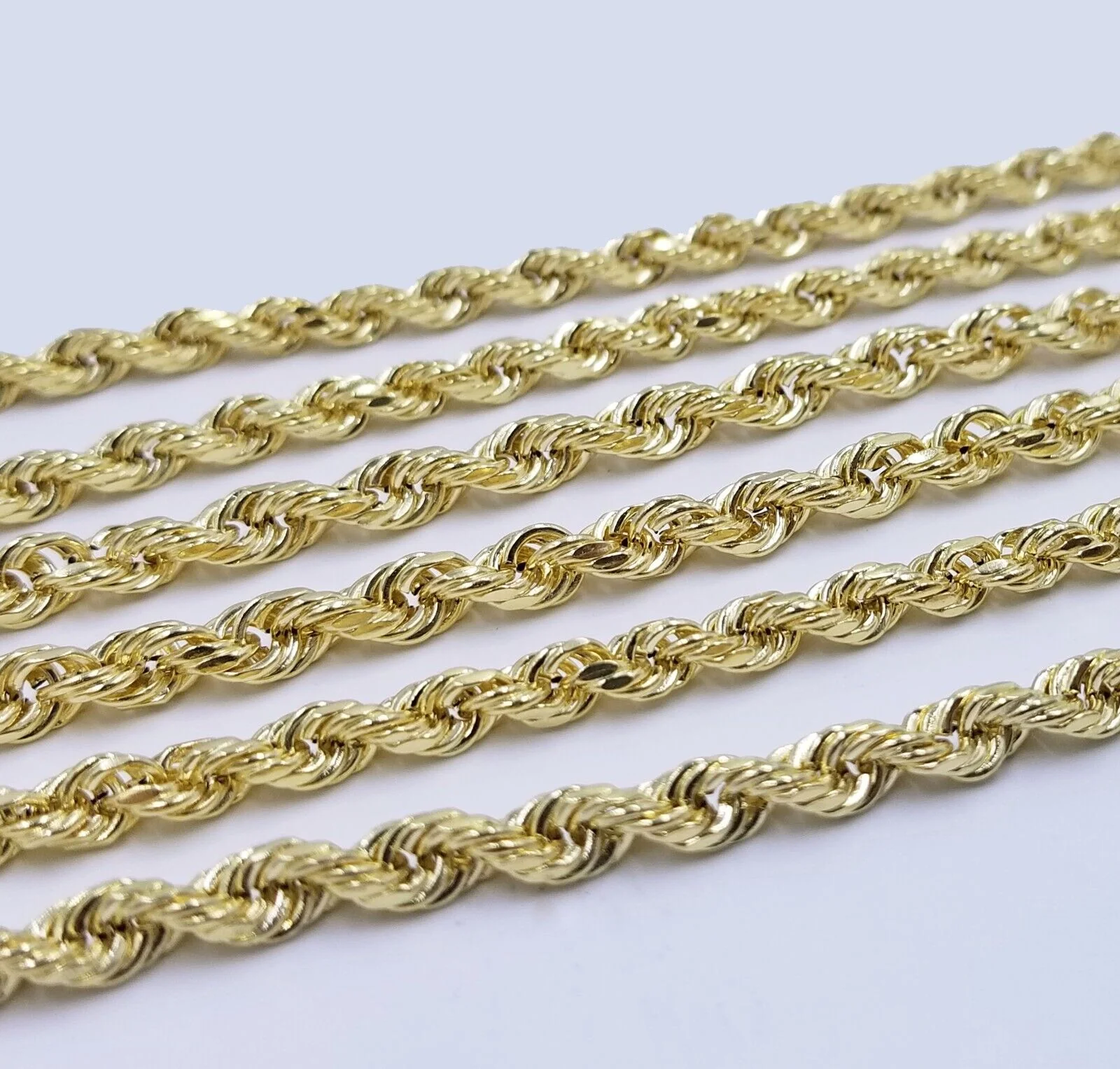 Real 14K Yellow Gold Rope Chain Necklace 5mm 22" 24" 26" inch for Men, Lobster - Image 2