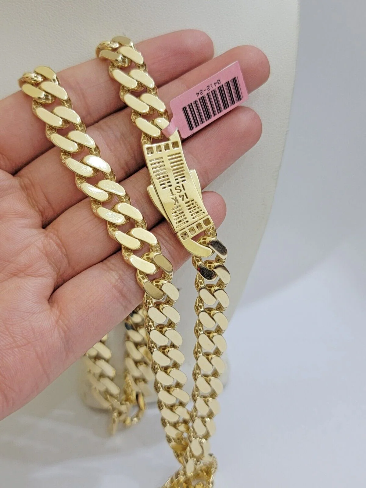 Real 14K Yellow Gold Royal Monaco Chain 10mm chain 24Inch Necklace Mens Puro ORO - Image 8