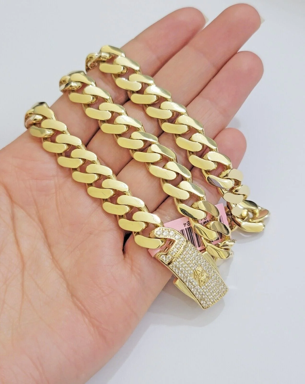 Real 14K Yellow Gold Royal Monaco Chain 11mm chain 20-26" Necklace Mens Puro ORO - Image 6
