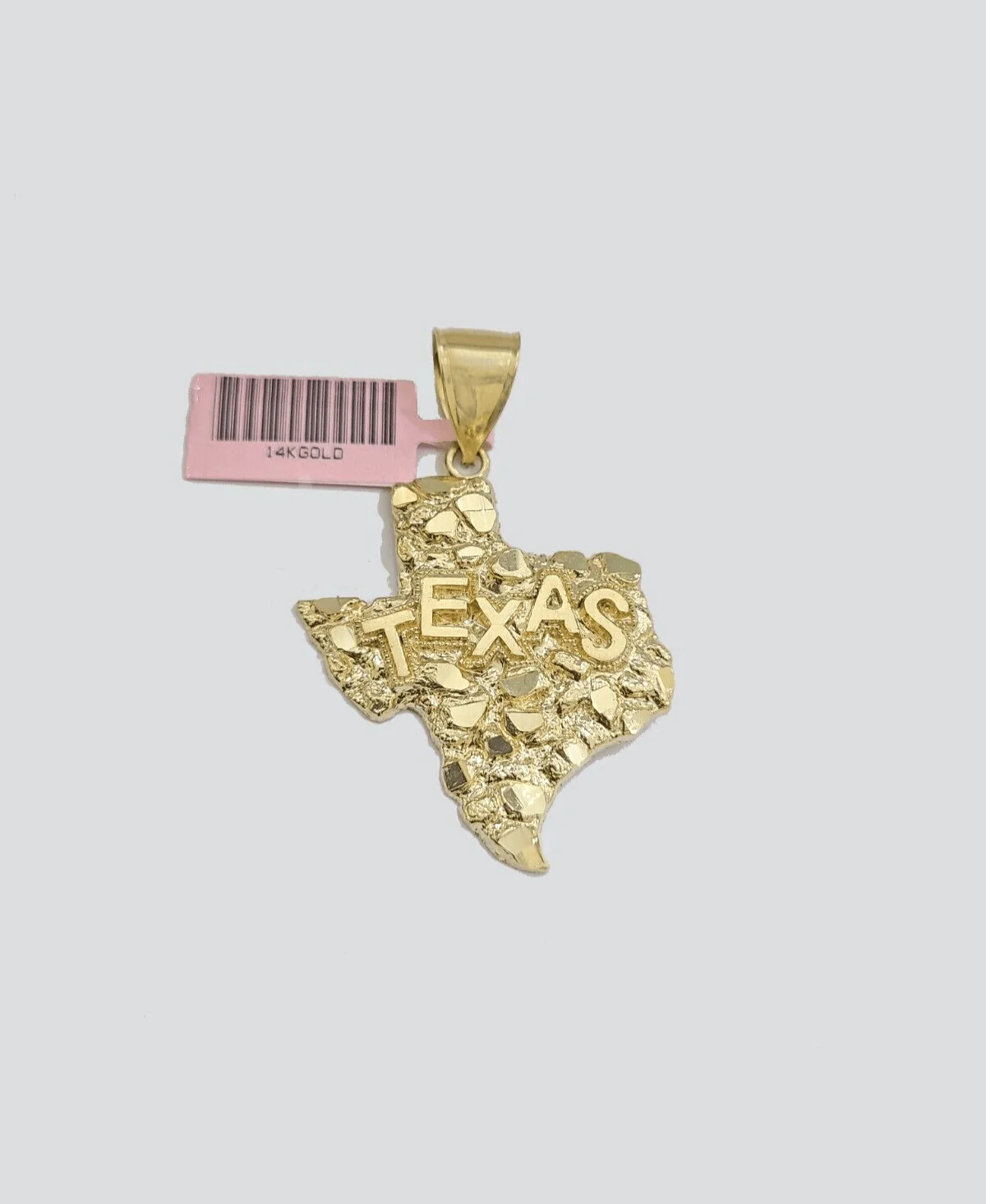 Real 14k Yellow Gold Texas Map Charm 2'' Inch Pendant 14kt for Chain & Necklaces - Image 2