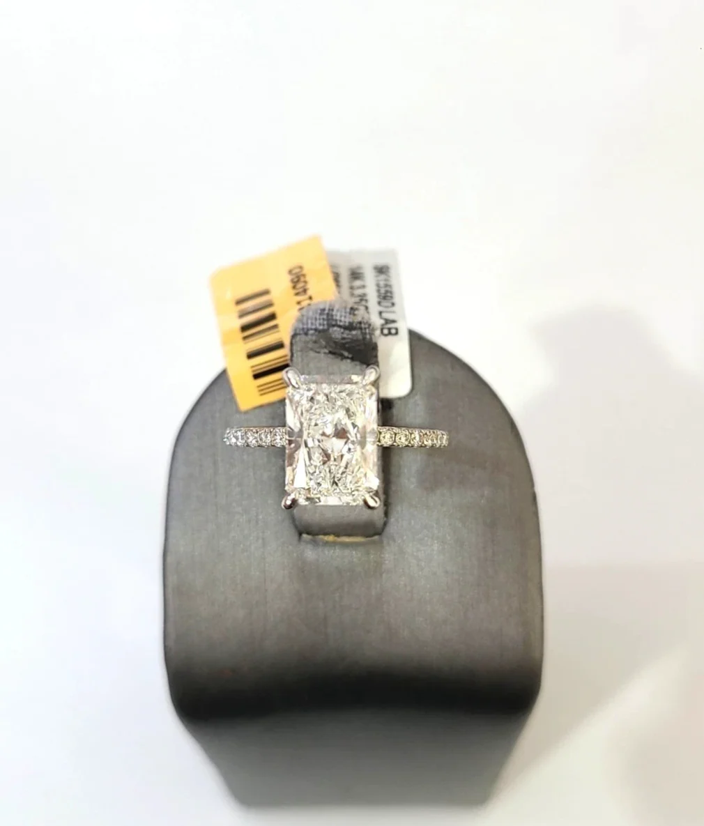 Real 14k Yellow Gold White Diamond Ring Square Lab Diamond Mens Genuine - Image 5