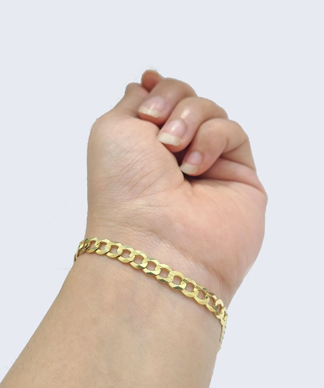 Real 14k Yellow Solid  Gold 6mm Cuban Curb Link Bracelet 8'' inch 14kt Unisex - Image 2