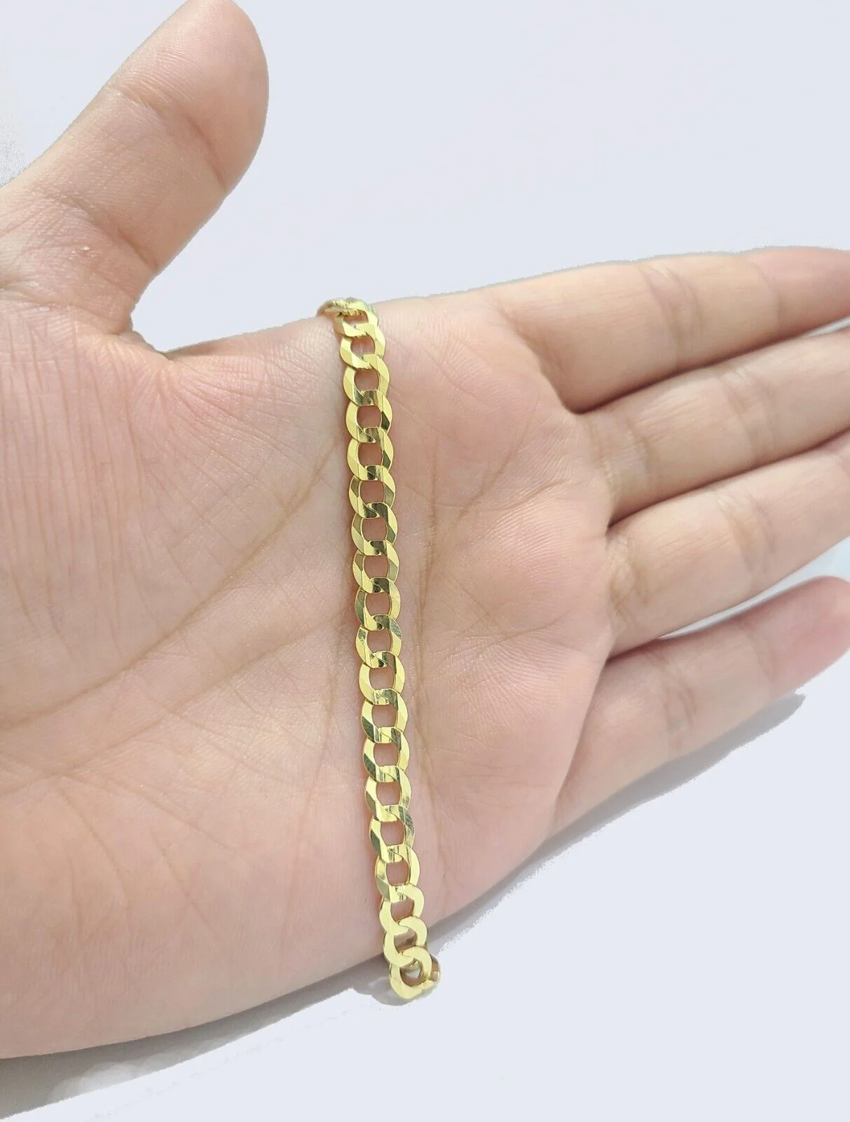 Real 14k Yellow Solid  Gold 6mm Cuban Curb Link Bracelet 8'' inch 14kt Unisex - Image 3
