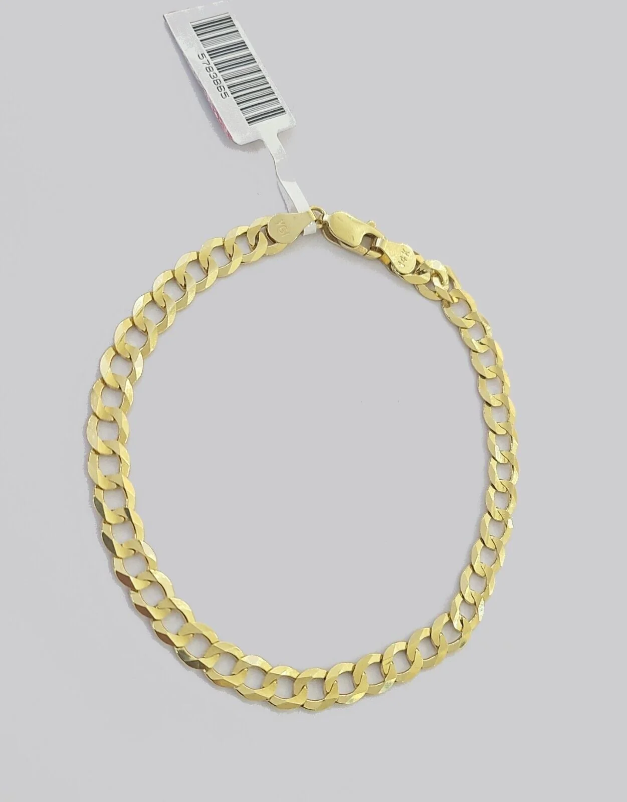 Real 14k Yellow Solid  Gold 6mm Cuban Curb Link Bracelet 8'' inch 14kt Unisex - Image 4