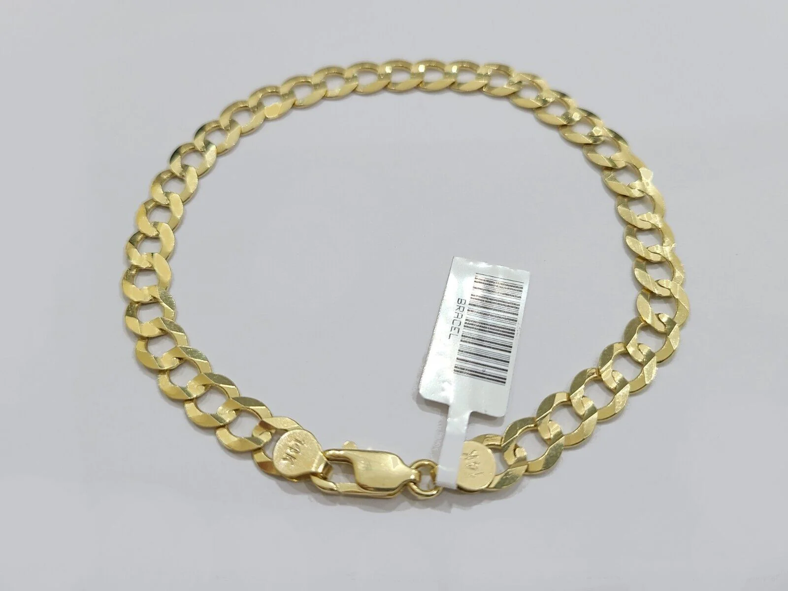 Real 14k Yellow Solid  Gold 6mm Cuban Curb Link Bracelet 8'' inch 14kt Unisex - Image 6