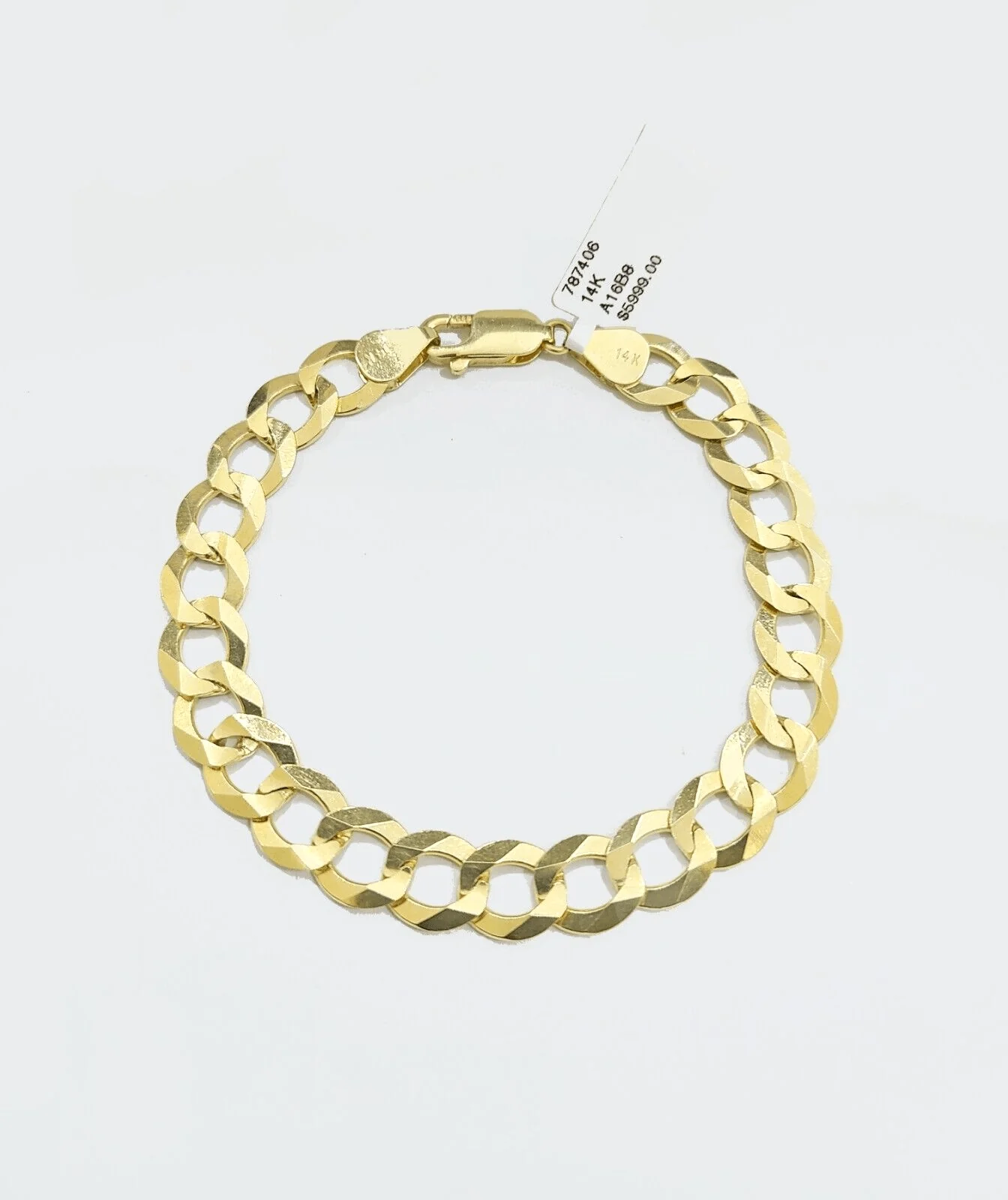Real 14k Yellow Solid  Gold 9mm Cuban Curb Link Bracelet 8'' inch 14kt Unisex - Image 2