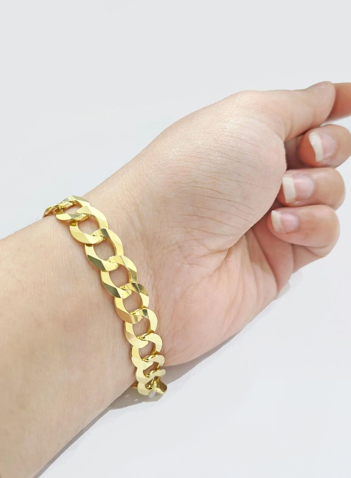 Real 14k Yellow Solid  Gold 9mm Cuban Curb Link Bracelet 8'' inch 14kt Unisex - Image 4