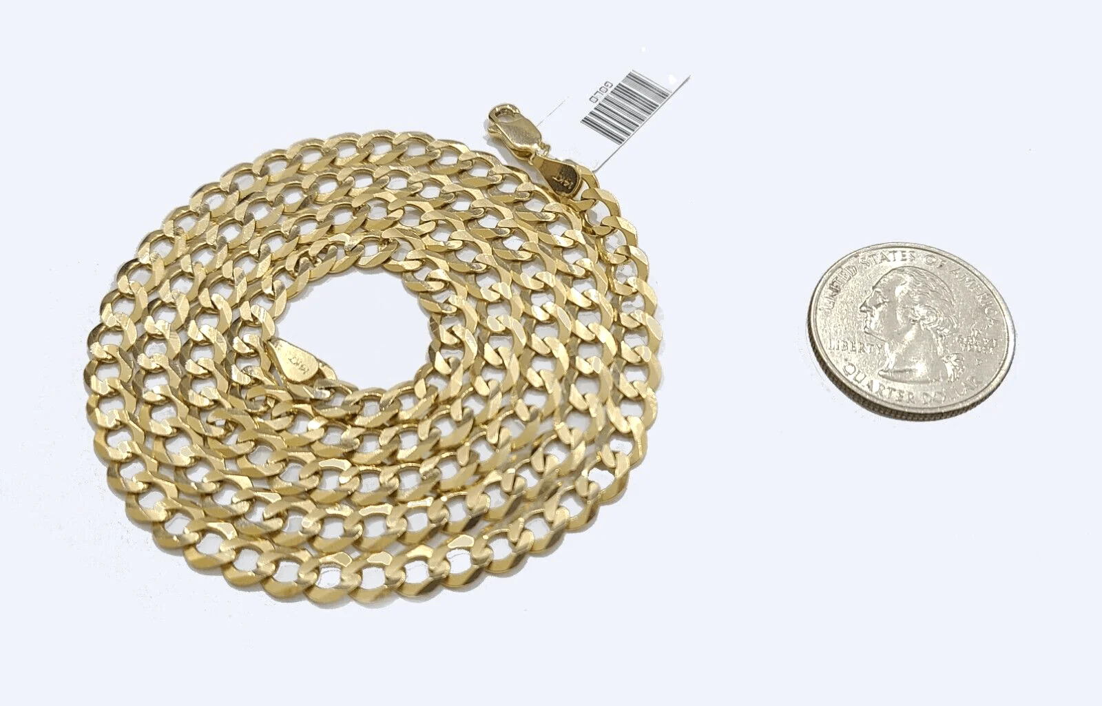Real 14k Yellow Solid Gold Necklace Cuban Curb Link Chain 26'' inches 6mm Unisex - Image 3