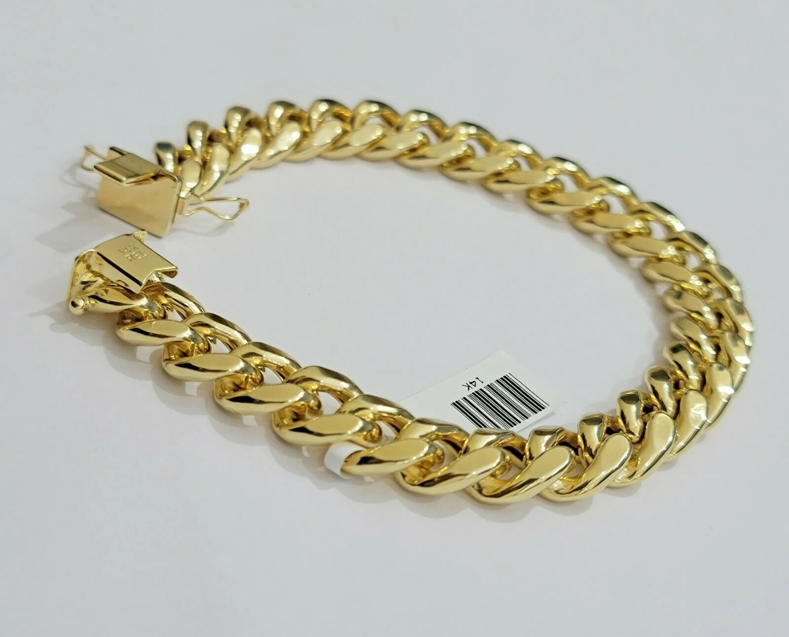 Real 14kt Gold Bracelet Miami Cuban Link 11mm 7.5"Inch Box Lock, Mens 14k STRONG - Image 2