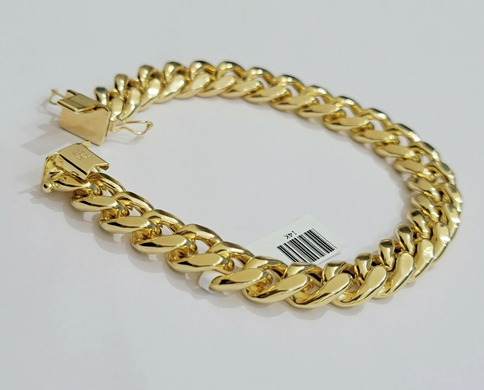 Real 14kt Gold Bracelet Miami Cuban Link 11mm 8.5"Inch Box Lock, Mens 14k STRONG - Image 2