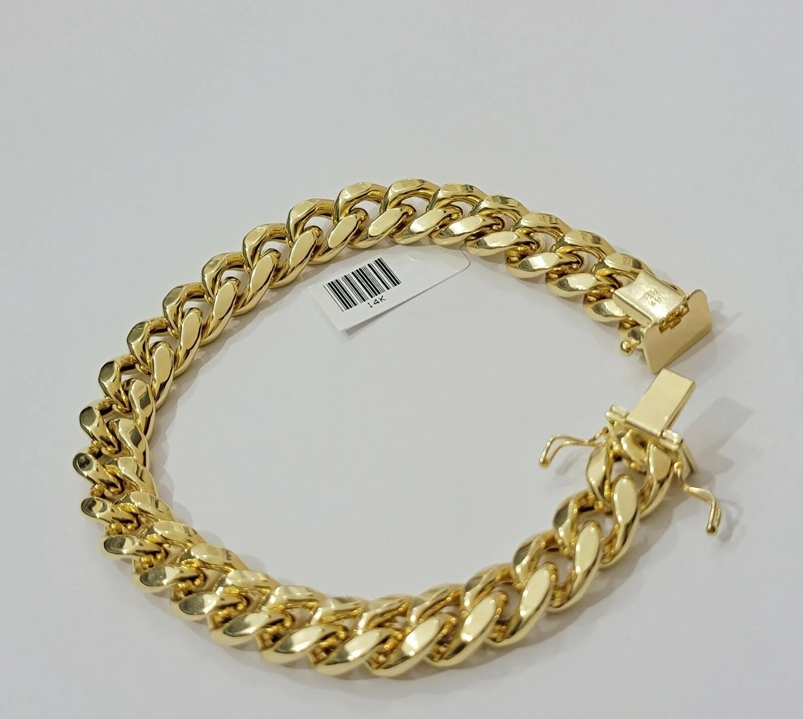 Real 14kt Gold Bracelet Miami Cuban Link 11mm 9" Inch Box Lock, Mens 14k STRONG - Image 3