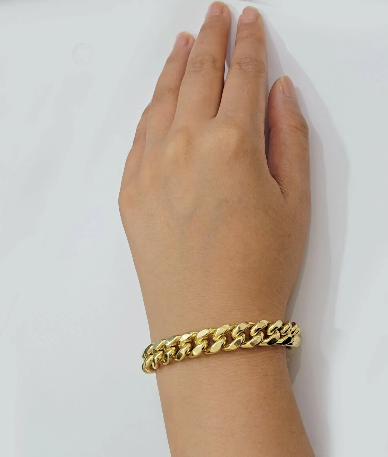 Real 14kt Gold Bracelet Miami Cuban Link 11mm 9" Inch Box Lock, Mens 14k STRONG - Image 9
