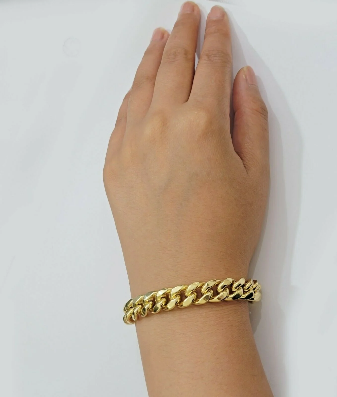 Real 14kt Gold Mens Bracelet Miami Cuban Link 11mm 9"Inch ,Box Clasp ,14k STRONG - Image 9
