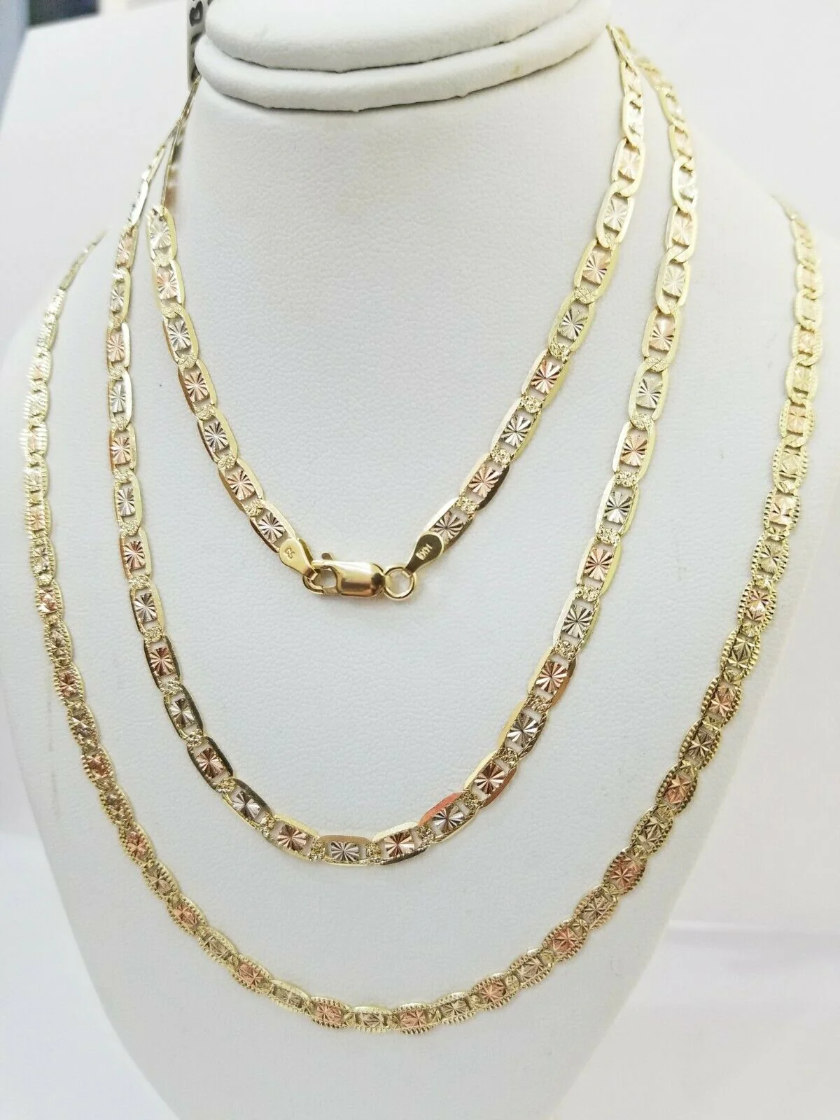 REAL 14kt Gold Necklace Ladies chain 2mm 3mm 4mm 18"-26" Diamond cuts Women - Image 10