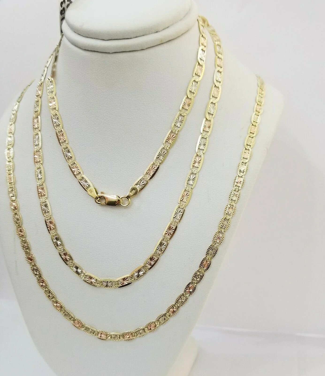 REAL 14kt Gold Necklace Ladies chain 2mm 3mm 4mm 18"-26" Diamond cuts Women - Image 2