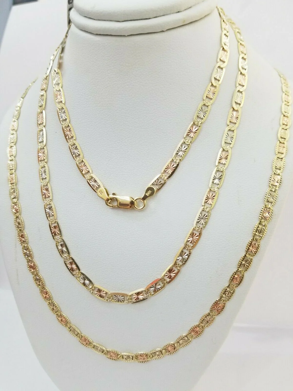 REAL 14kt Gold Necklace Ladies chain 2mm 3mm 4mm 18"-26" Diamond cuts Women - Image 5