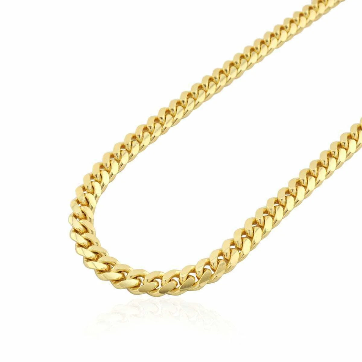 Real 14kt Gold Necklace Miami Cuban Link chain 7MM 18"-30" 14k Yellow Gold,Clasp - Image 4
