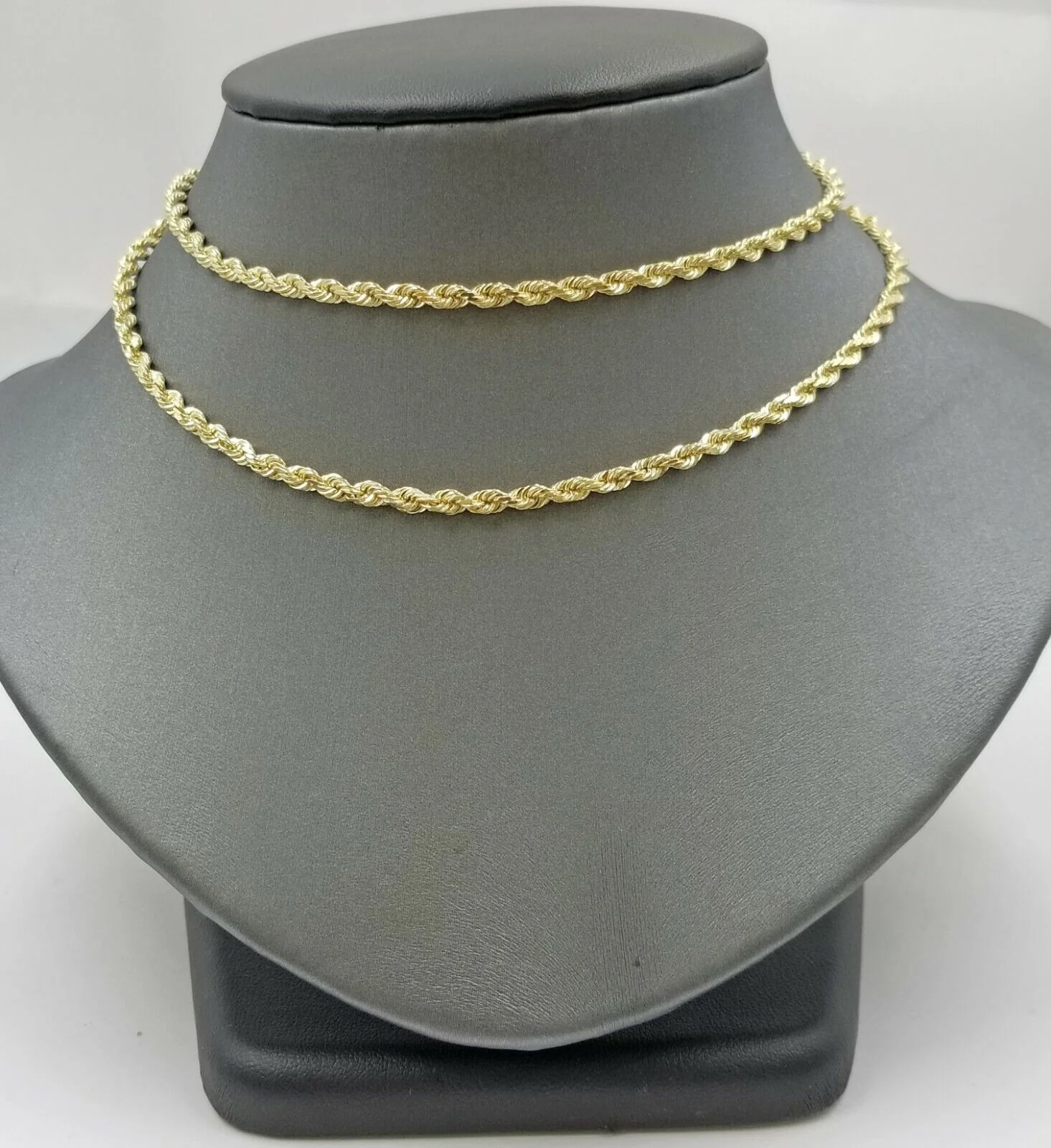 Real 14KT SOLID Yellow Gold 4mm Rope Chain Diamond Cut 20 Inches Real Gold - Image 4
