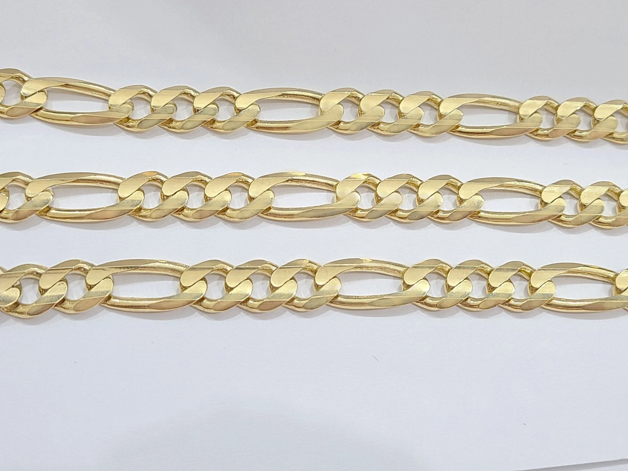 Real 14kt Solid Yellow Gold Figaro Chain 10mm 20'' inches Necklace 14k - Image 5
