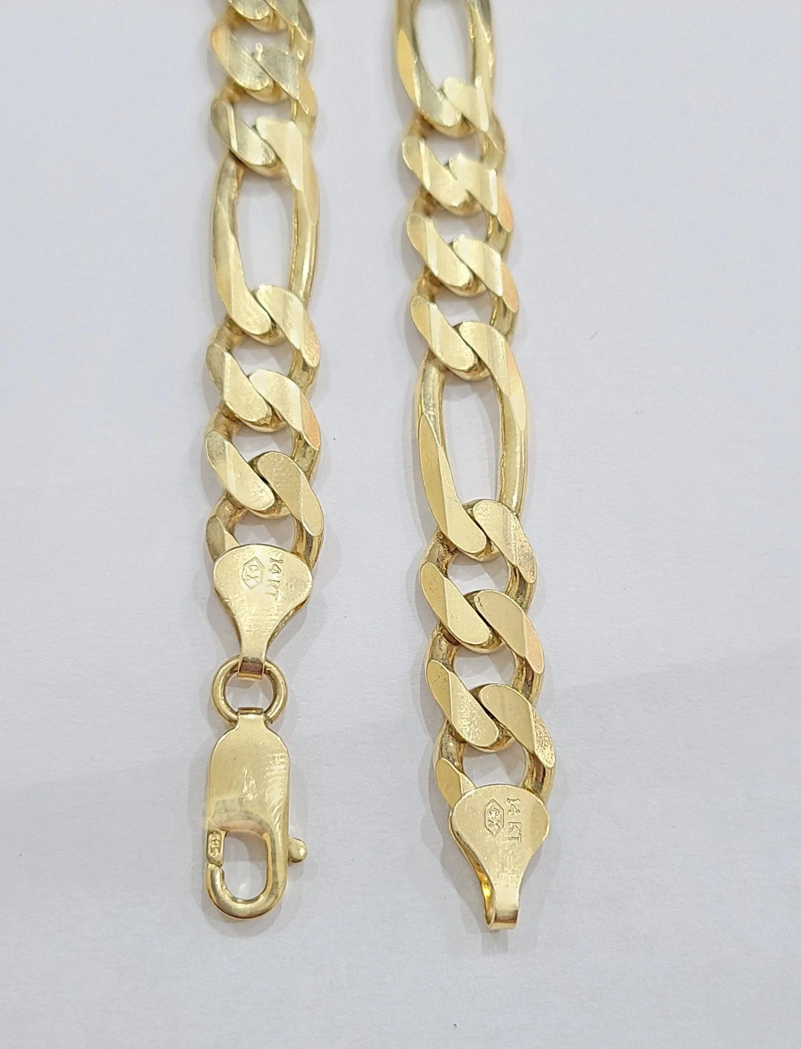 Real 14kt Solid Yellow Gold Figaro Chain 10mm 24'' inches Necklace 14k - Image 11