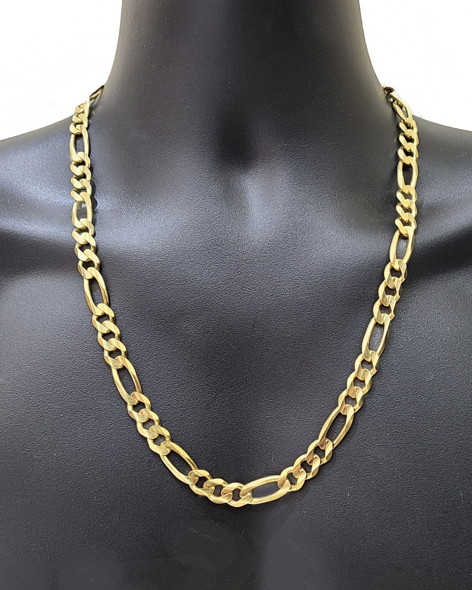 Real 14kt Solid Yellow Gold Figaro Chain 10mm 26'' inches Necklace 14k - Image 8