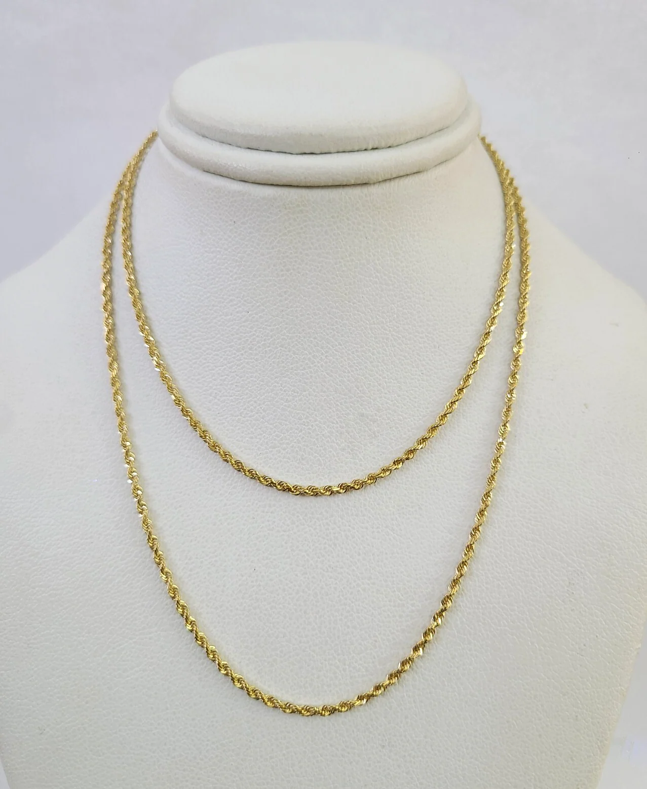Real 18k Rope Chain Necklace 22 Inches 1mm Yellow Gold Men Women 18KT SOLID - Image 3