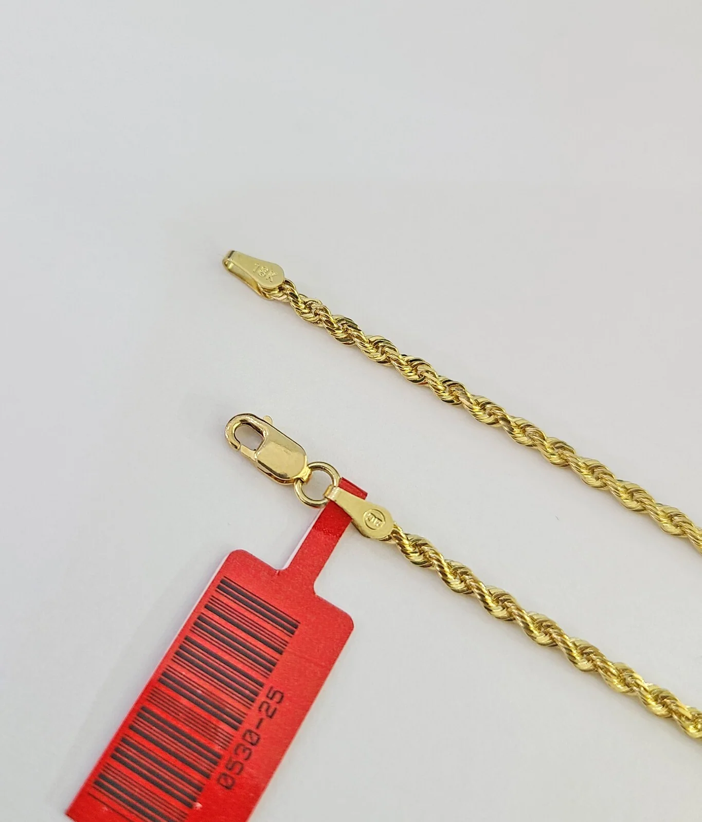 Real 18k Rope Chain Necklace 22 Inches 2mm Yellow Gold Men Women 18KT SOLID - Image 5