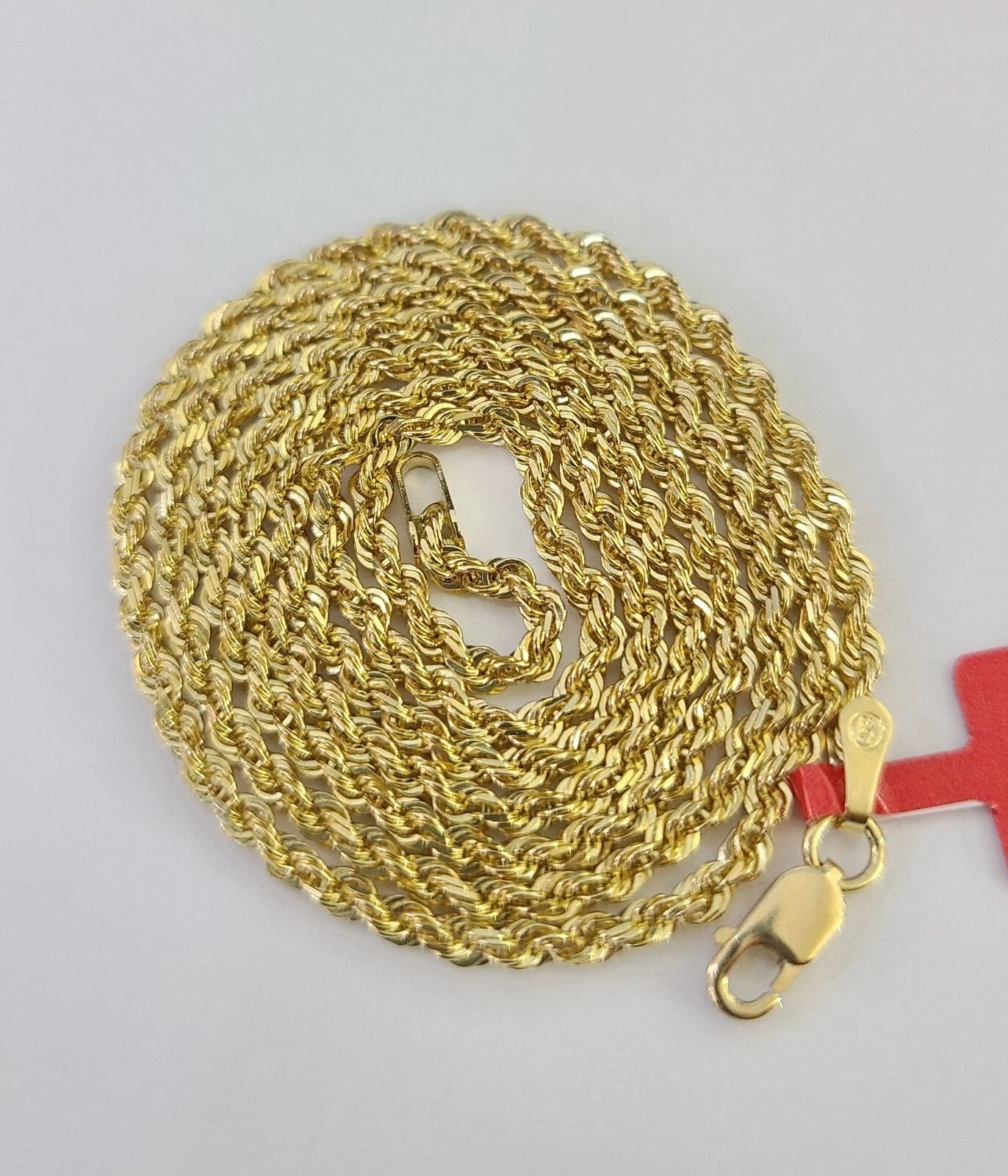 Real 18k Rope Chain Necklace 22 Inches 2mm Yellow Gold Men Women 18KT SOLID - Image 7