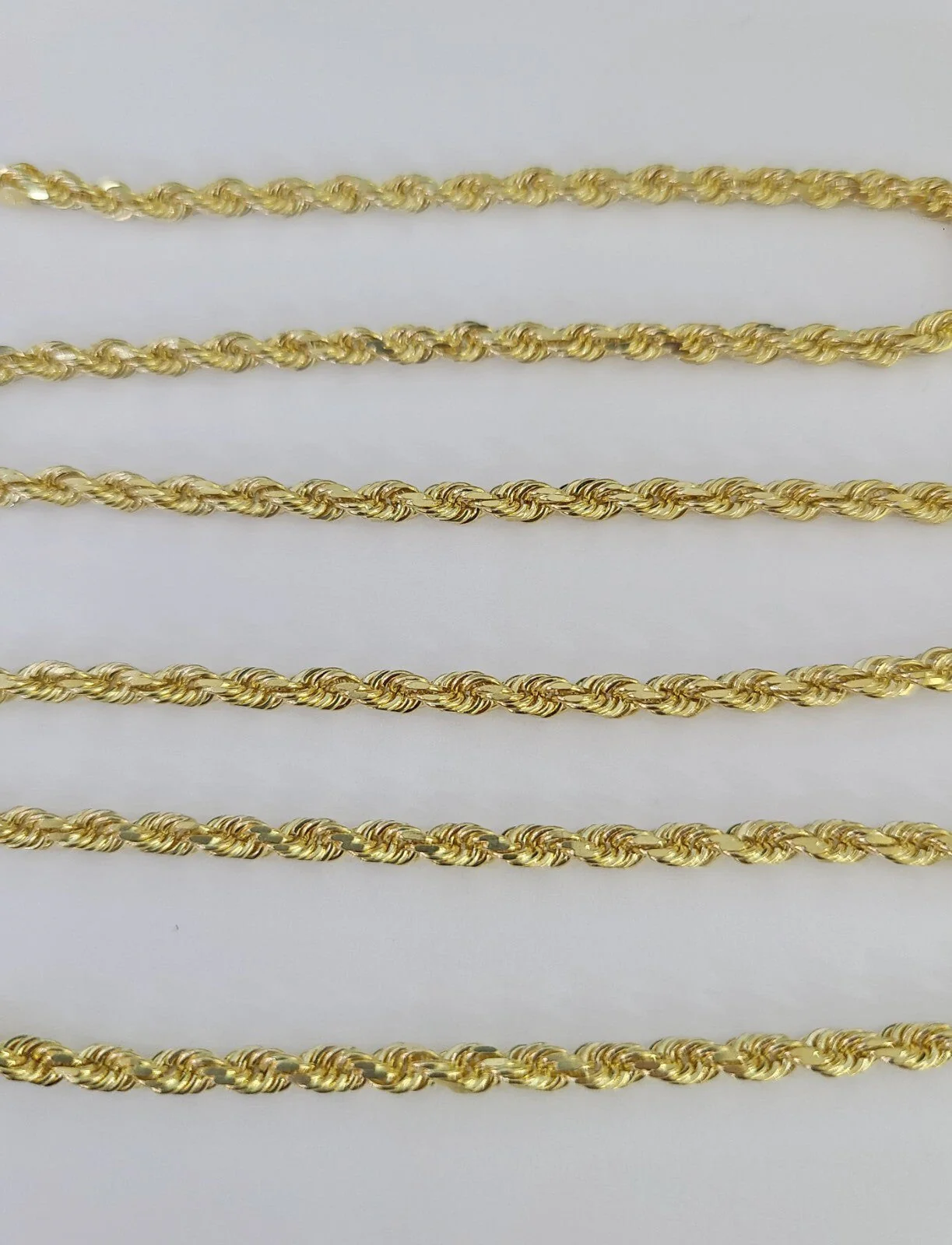 Real 18k Rope Chain Necklace 22 Inches 3mm Yellow Gold Men Women 18KT SOLID - Image 3