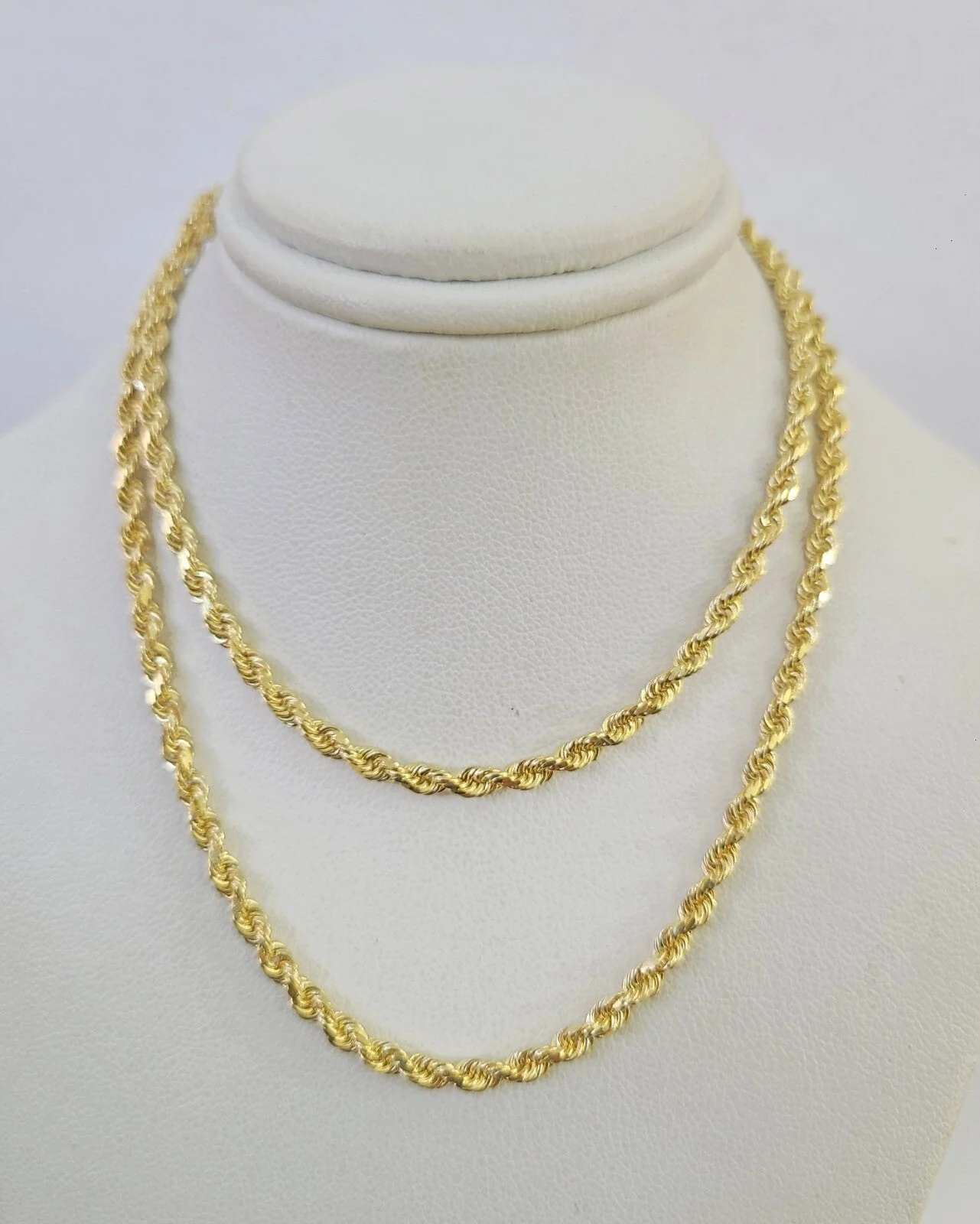 Real 18k Rope Chain Necklace 22 Inches 3mm Yellow Gold Men Women 18KT SOLID - Image 5