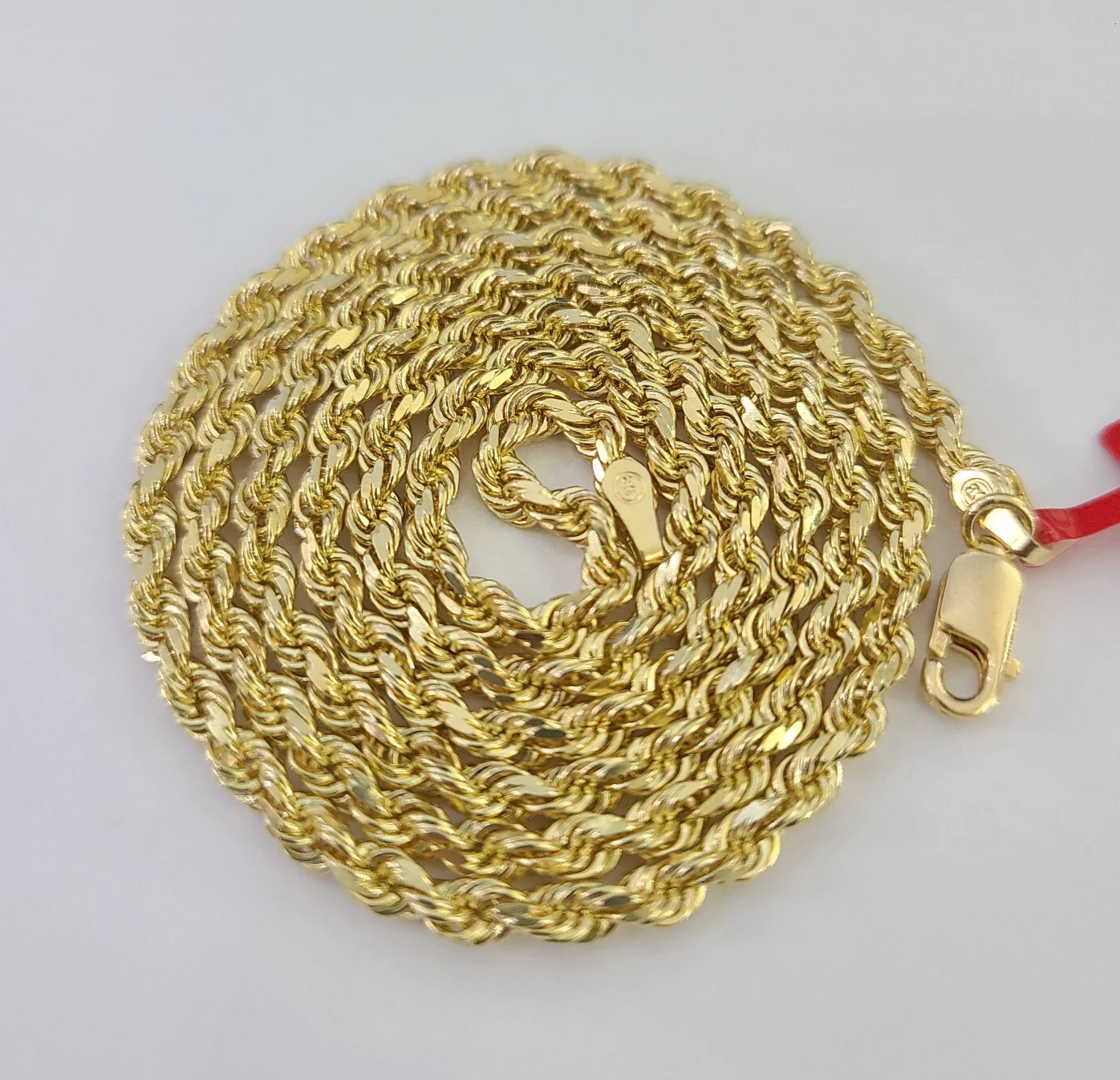 Real 18k Rope Chain Necklace 22 Inches 3mm Yellow Gold Men Women 18KT SOLID - Image 7