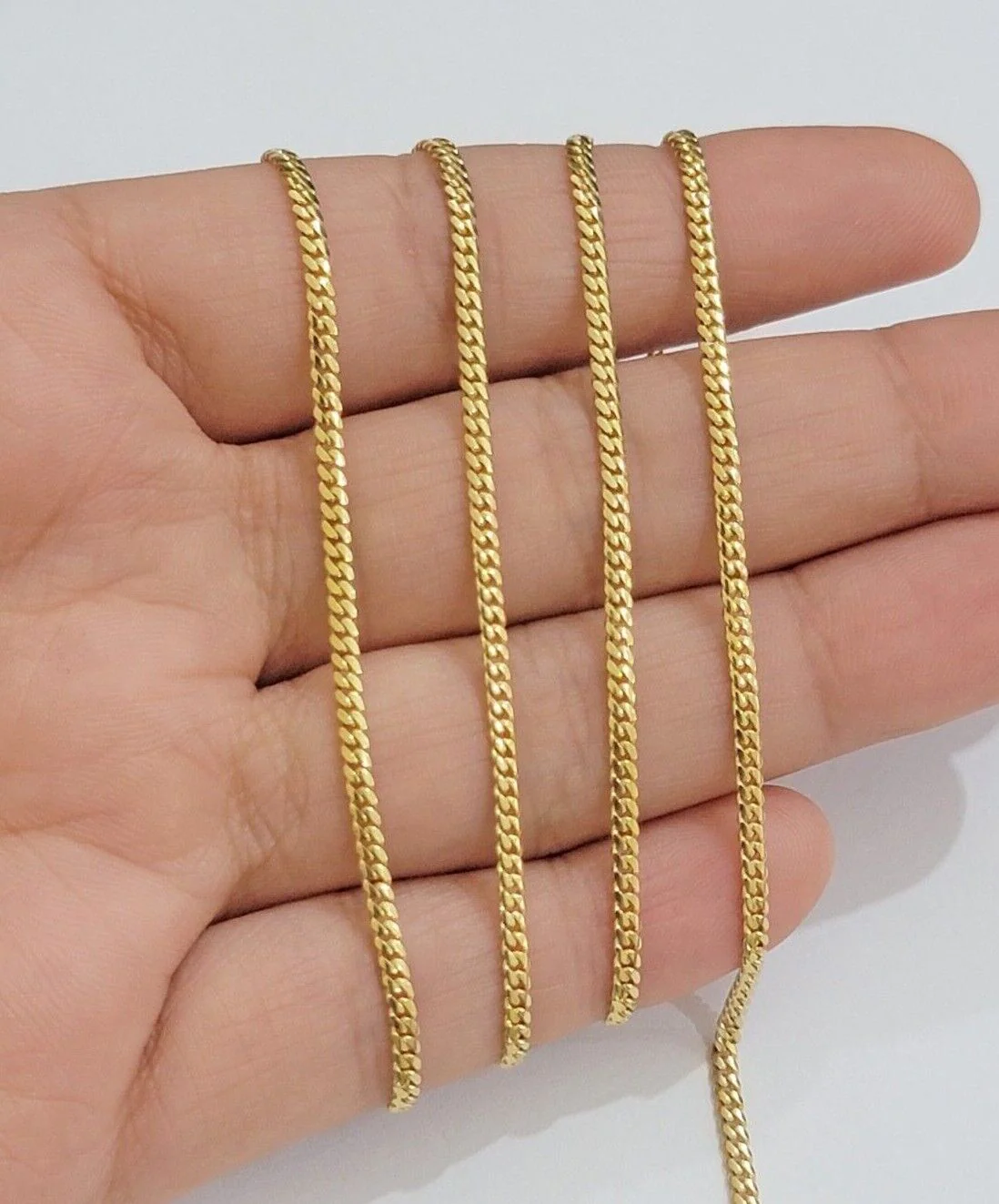 Real 18k Yellow Gold Miami Cuban Chain Necklace 3mm 18-24 Inches Men Women SOLID - Image 7