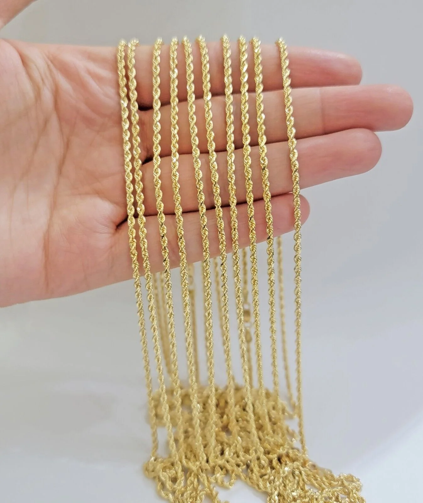 Real 18k Yellow Gold Rope Chain ladies Necklace 2mm 16 Inch Choker Solid 18kt - Image 5